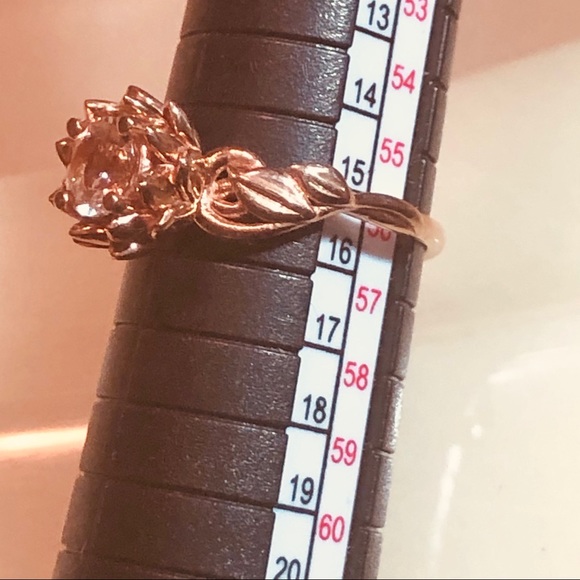 14K Rose Gold 3-Piece Morganite Wedding Set - Picture 12 of 16